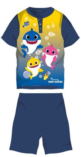 Baby Shark nyári rövid ujjú gyerek pizsama - pamut jersey pizsama 