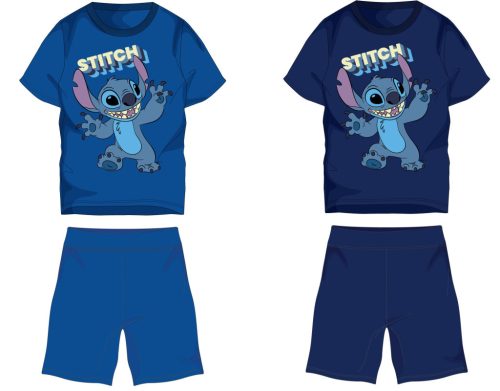 Disney Stitch pamut nyári együttes - póló-rövidnadrág szett - középkék - 110
